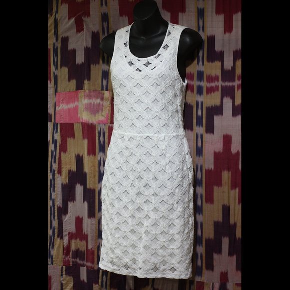 BANANA REPUBLIC White Lace Sheath Dress - Picture 1 of 5